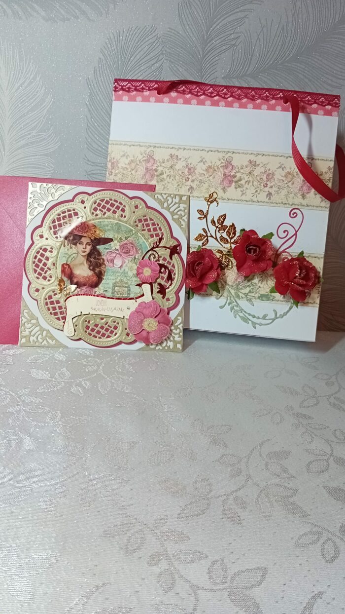 Carte d'anniversaire avec sac cadeau