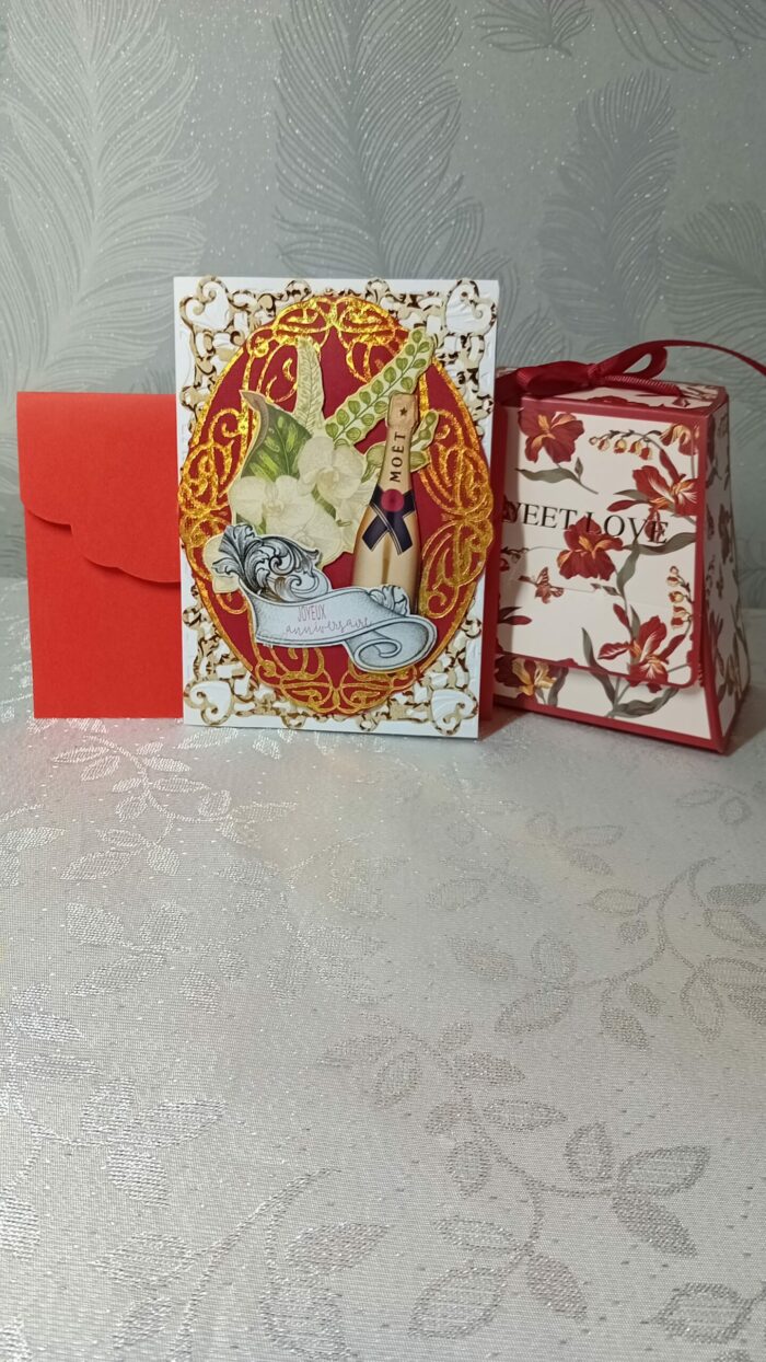 Carte d'anniversaire avec sac cadeau