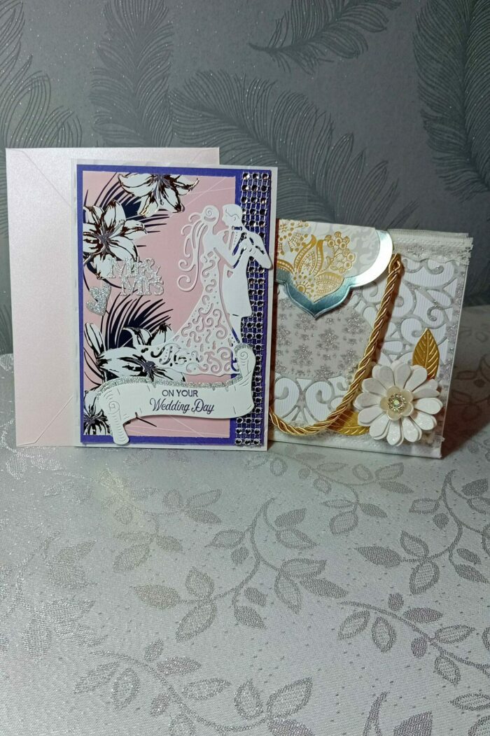 Carte félicitation mariage avec sac cadeau